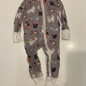 Little Sleepies Gray Animal Print Kids Pajamas Cozy Cats